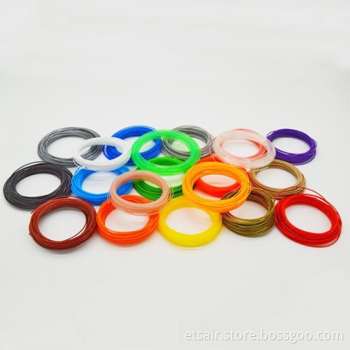 Newly 20 Colors 3d Pen Filament Sample abs 1.75mm Plastic Rubber Consumables Material 3d Printer Pen filament
